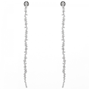 Par aros linea Premium colgantes con piedras, largo 10 cm aprox, cierre mariposa