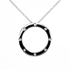 Conjunto linea premium, circulo con piedras blancas