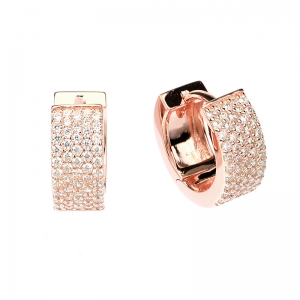 Par aros linea Premium, argollas, chatas, pavee, rosadas