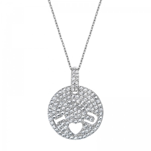 Conjunto circulo pavee piedras blancas, calado