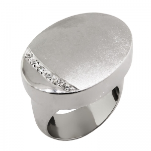 Anillo New york oval con tira, satinado