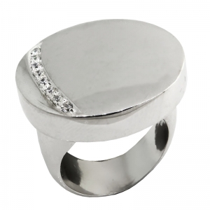 Anillo New York redondo con tira, pulido