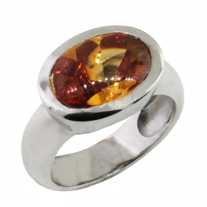 Anillo class oval platabella apaisado color champagne