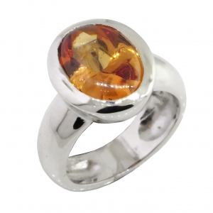 Anillo class oval platabella vertical chico champagne