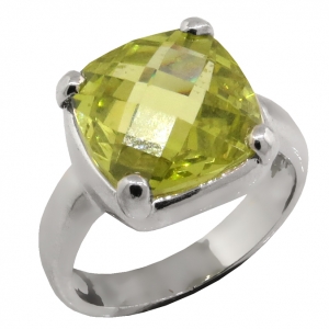 Anillo pomelatto grande piedra color verde claro platabella
