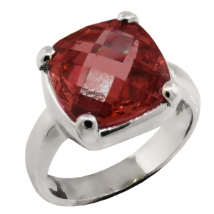 Anillo pomelatto grande piedra color rubi platabella
