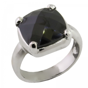 Anillo pomelatto grande piedra color negro platabella
