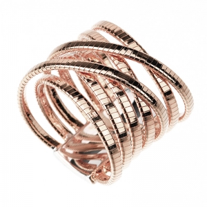 Anillo Premium, ancho, 7 tiras cruzadas de hilo retorcido, rosado