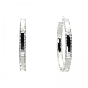 Par aros linea premium, con piedras a los bordes, blancos