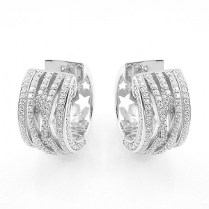 Par aros premium, argollas anchas, tiras de piedras cruzadas, estrellas caladas, blancos