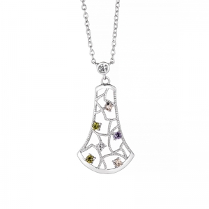Conjunto, calado, piedras blancas, champagne, verdes y violeta