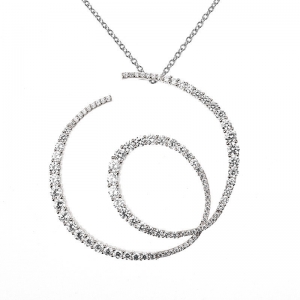 Conjunto linea Premium, dije con piedras de distintos tamaños, blanco