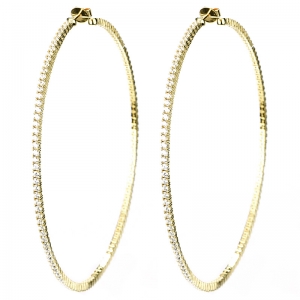 Par aros linea premium, argollas con piedras, grandes, de 9 cm aprox de diametro, amarillas