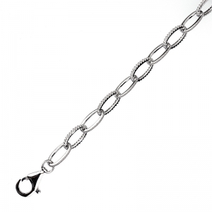 Pulsera linea Premium, eslabonada, blanca, con piedras