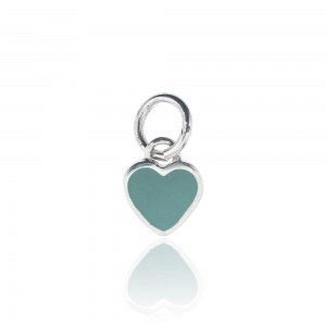 Colgante corazon chico 10 x 11 , esmaltado verde