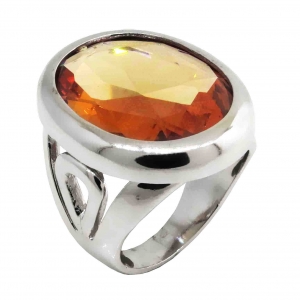 Anillo platabella oval 20 x 25 color champagne