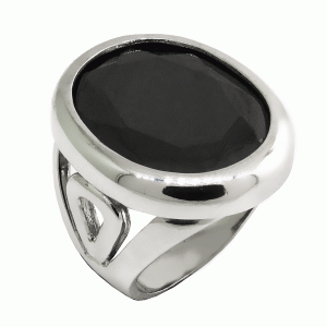 Anillo platabella oval 20 x 25 color negro