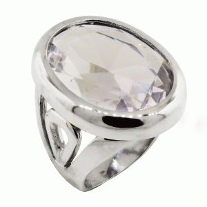 Anillo platabella oval 20 x 25 color blanco
