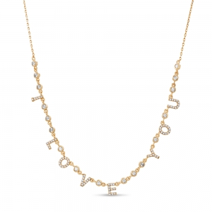 Conjunto I love you rosado de piedras blancas