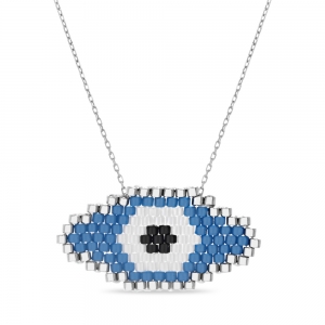 Conjunto ojito sin piedra, color blanco, celeste, negro, con movimiento 