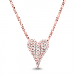 Conjunto corazon pavee rosado
