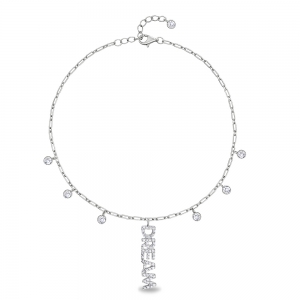 Tobillera dream con piedras blancas