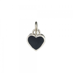 Colgante corazon chico 10 x 11 , esmaltado negro