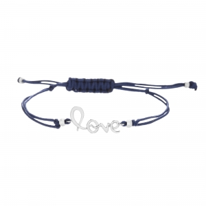 Pulsera love con tiento azul