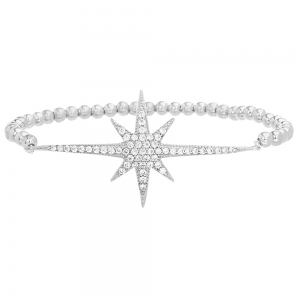 Pulsera bolitas elastizada con estrella pavee central