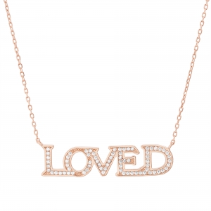 Conjunto " Loved " rosado con piedras