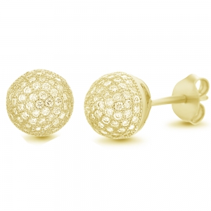 Par aros bolitas de fuego 10 mm, amarillos