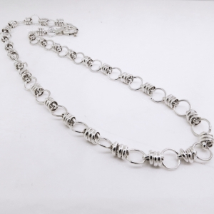 Gargantilla 3 argollitas y arandelas ( precio x 40 cm )