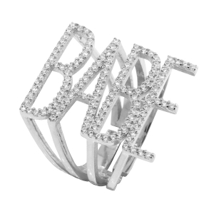 Anillo Babe blanco con piedras