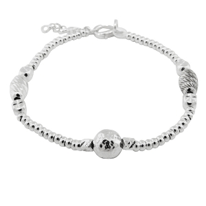 Pulsera bolitas y dijes facetados