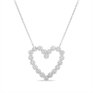 Conjunto Corazon contorno piedras blancas