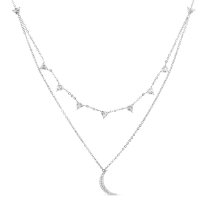 Conjunto doble, luna y piedras , blanco