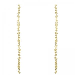 Par aros linea premium, colgantes, largos, de piedras baguettes y carre, amarillos