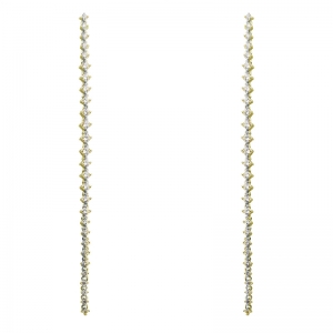 Par de aros largos, piedras de distintas medidas, amarillos. Largo : 10 cm aprox