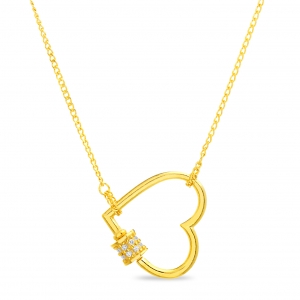 Conjunto corazon inclinado amarillo con detalle pavee