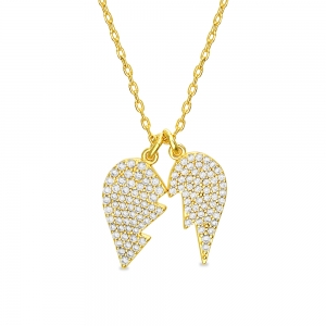 Conjunto corazon partido pavee, amarillo