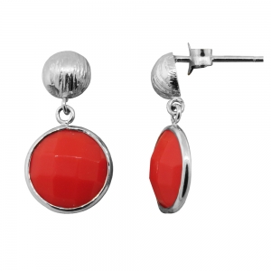Par aros redondos piedra coral