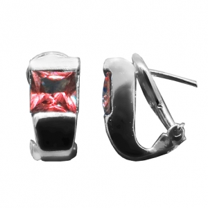 Par aros tank cinta con clip piedra roja, platabella
