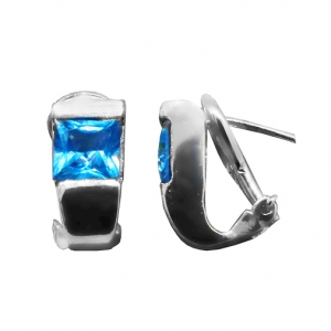 Par aros tank cinta con clip piedra turquesa, platabella