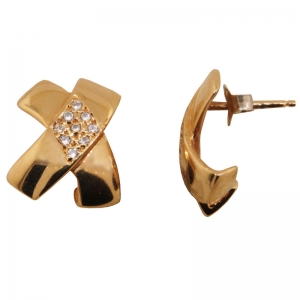 Par aros paloma picasso con cubic, rosados. Platabella
