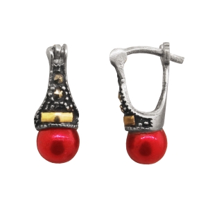 Par aros lady rojos  6 mm