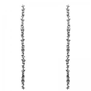 Par aros linea premium, colgantes, largos, de piedras baguettes y carre, rodio negro