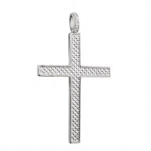 Colgante cruz premium, chata, pavee