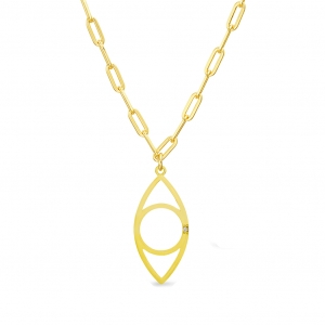 Conjunto ojito, amarillo, con una piedra