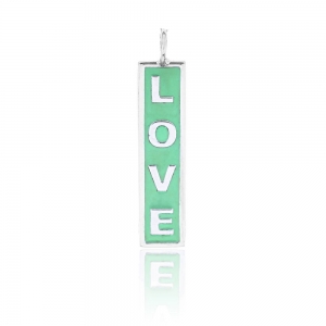 Dije barrita " Love " esmalte verde