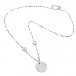 Conjunto medallita, corazon, con bolitas